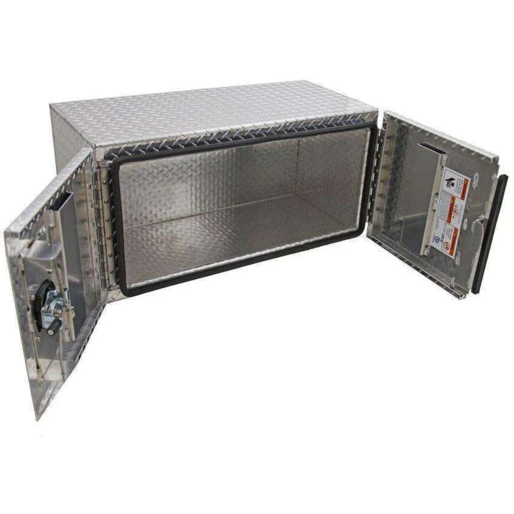 Chandler Aluminum Tread Plate Underbody Toolbox with Barn Door Style Door 18x18x36 Model 5000-1055