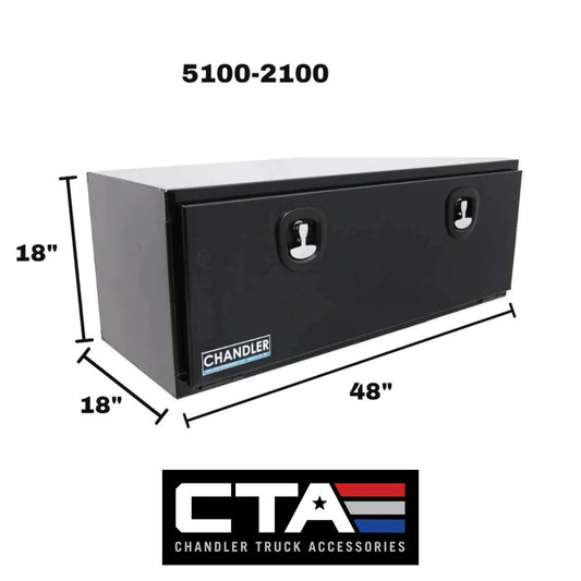 Chandler Black Underbody Carbon Steel Toolbox with Drop Down Door and Double Latch 18x18x48 Model 5100-2100