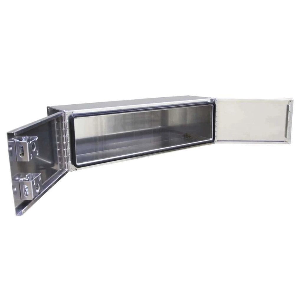 Chandler Polished Smooth Aluminum Underbody Toolbox with Barn Door Style Door 24x24x36 Model 5000-1600