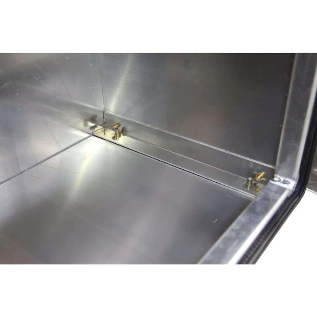 Chandler Polished Smooth Aluminum Underbody Toolbox with Barn Door Style Door 24x24x60 Model 5000-0880