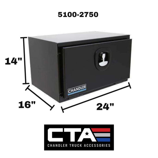 Chandler Textured Black Underbody Carbon Steel Toolbox with Drop Down Door 14x16x24 Model 5100-2750