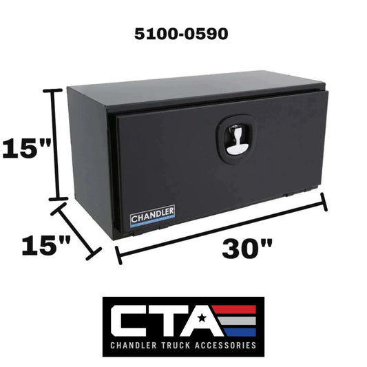 Chandler Textured Black Underbody Carbon Steel Toolbox with Drop Down Door 15x15x30 Model 5100-0590
