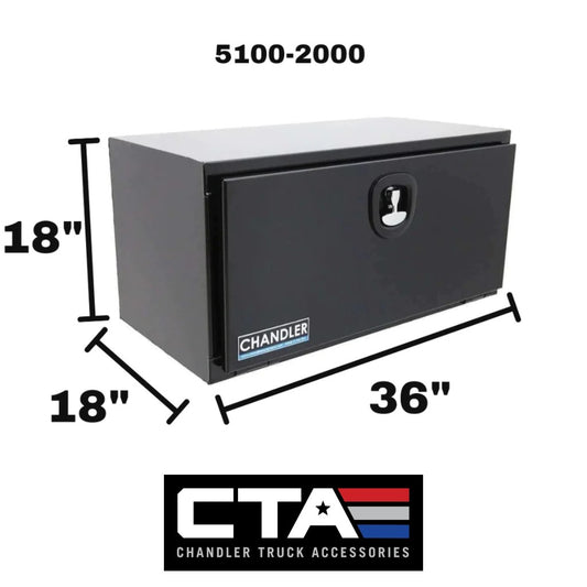 Chandler Textured Black Underbody Carbon Steel Toolbox with Drop Down Door 18x18x36 Model 5100-2000