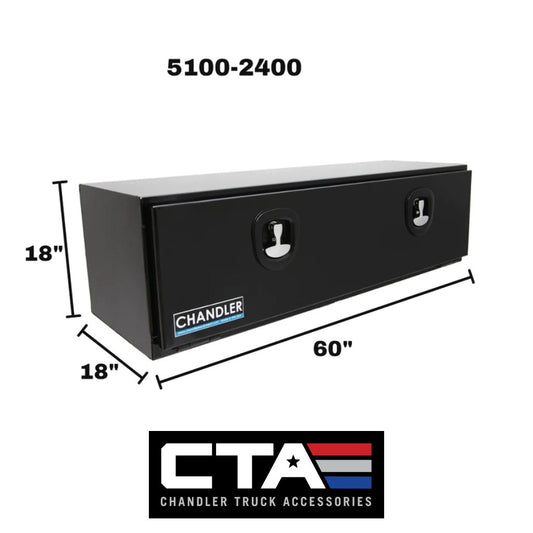 Chandler Underbody Carbon Steel Toolbox 18X18X60 Textured Black With Drop Down Door Double Latch - Model 5100-2400