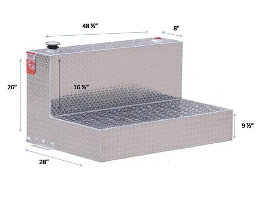 ATI 80 Gallon Diesel Rectangle Auxiliary Tank - Bright Aluminum (Model AUX80L)