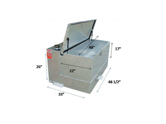 ATI 95 Gallon Transfer Tank Toolbox Combo- Bright Aluminum (TTR95SCB)