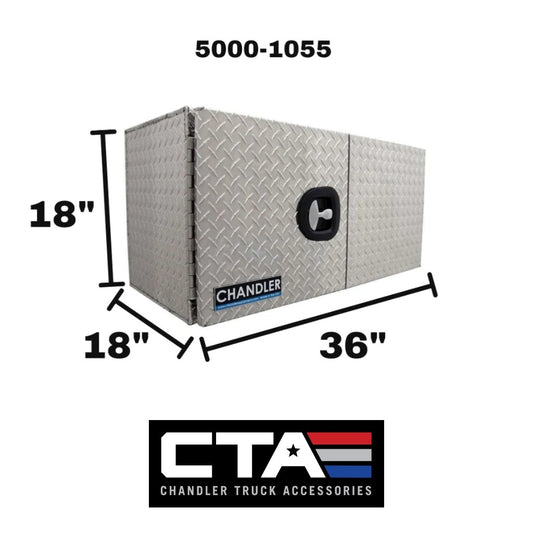 Chandler Aluminum Tread Plate Underbody Toolbox with Barn Door Style Door 18x18x36 Model 5000-1055