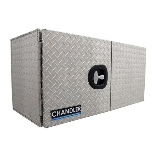 Chandler Aluminum Tread Plate Underbody Toolbox with Barn Door Style Door 18x18x36 Model 5000-1055