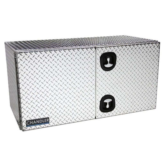 Chandler Aluminum Tread Plate Underbody Toolbox with Barn Door Style Door 24x24x48 Model 5000-1088