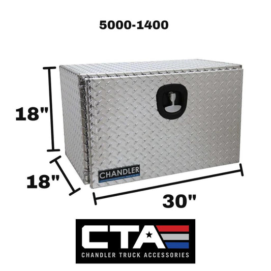 Chandler Aluminum Tread Plate Underbody Toolbox with Drop Down Door 18x18x30 Model 5000-1400