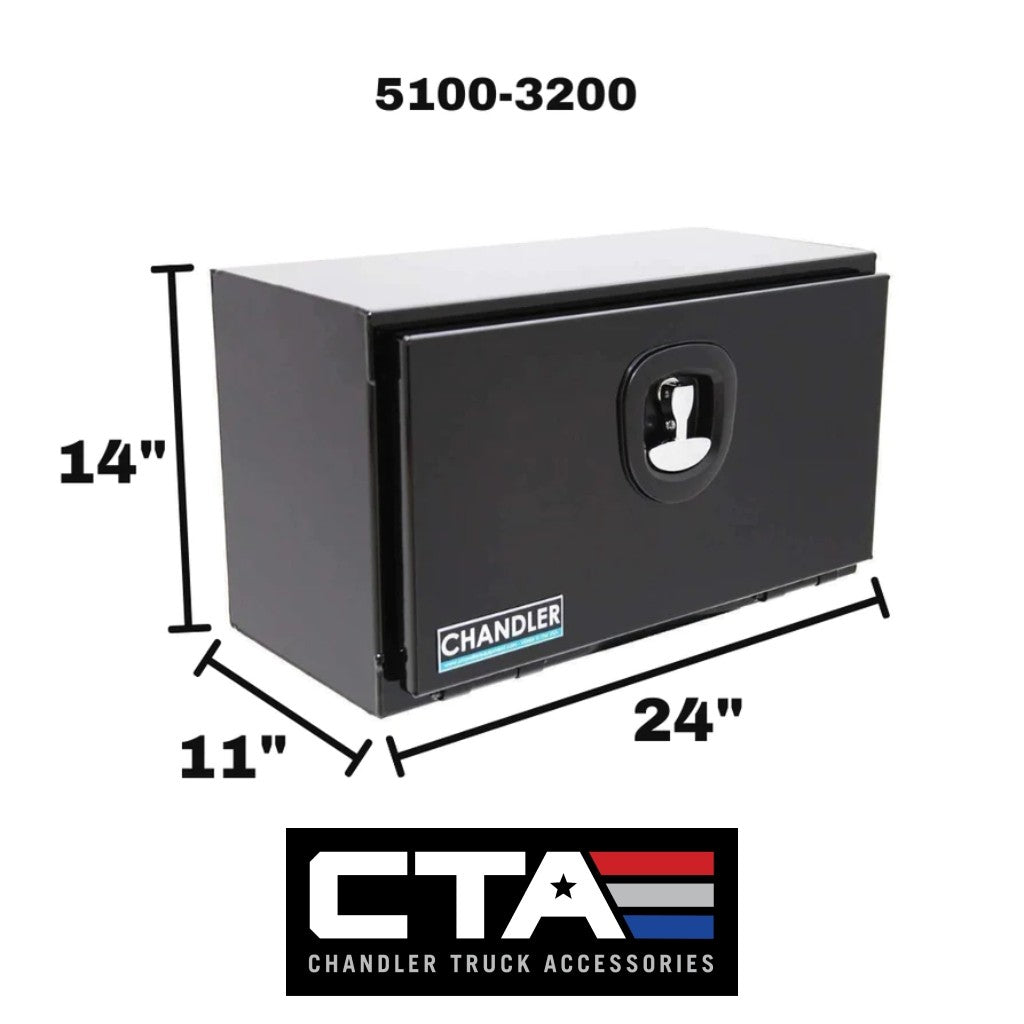 Chandler Textured Black Underbody Carbon Steel Toolbox with Drop Down Door 14x11x24 Model 5100-3200