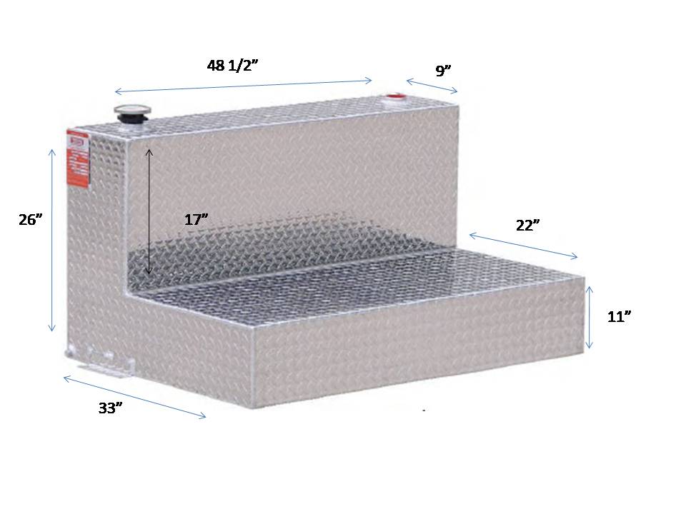 ATI 95 Gallon Severe Series L Shaped Refueling Tank - .190 HD Aluminum (SSL95)