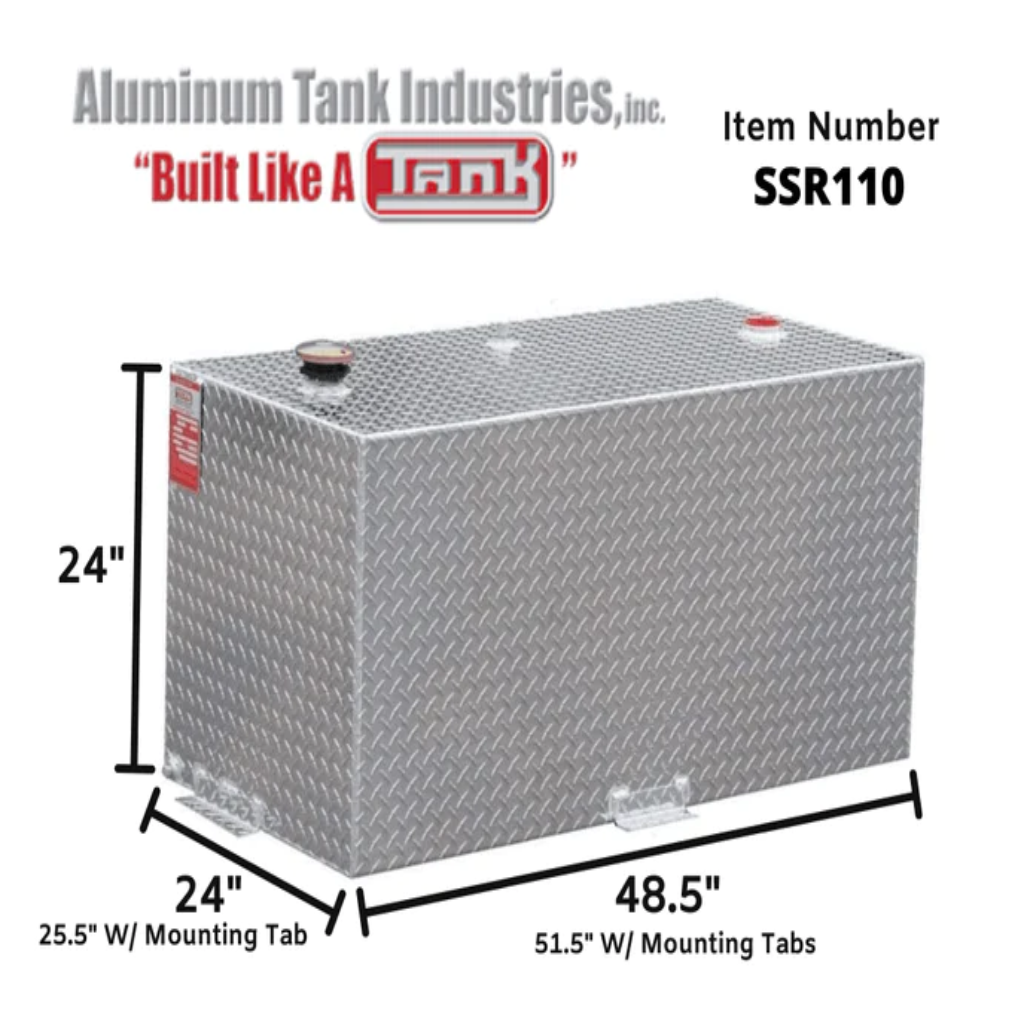 ATI 110 Gallon Rectangle Transfer Tank Severe Series - .190 Aluminum ( –  Lifestyle Truck