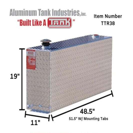 Aluminum Tank Industries TTR38 Rectangle Refueling Tank - 38 Gallon Capacity