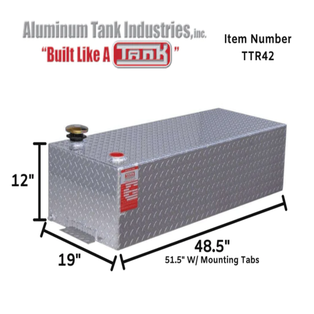 ATI 42 Gallon Rectangle Transfer Tank - Bright Aluminum (Model TTR42) –  Lifestyle Truck